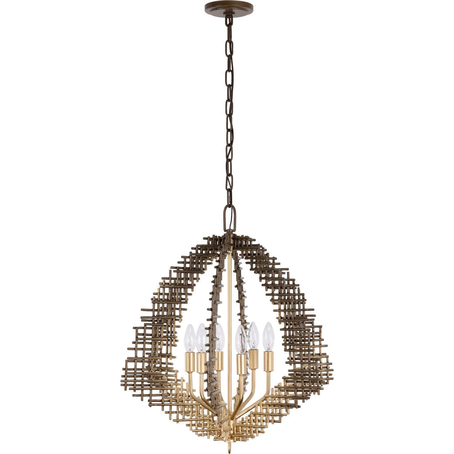 002 SI-2536958 | Additional Silo | Construct 6 Light Pendant by Varaluz in bronze, brown. Made from steel in a unique style.