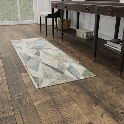 Eden Color Block EDN39QVF Rug by Feizy in ivory, blue, green. Made from polypropylene in a unique style.