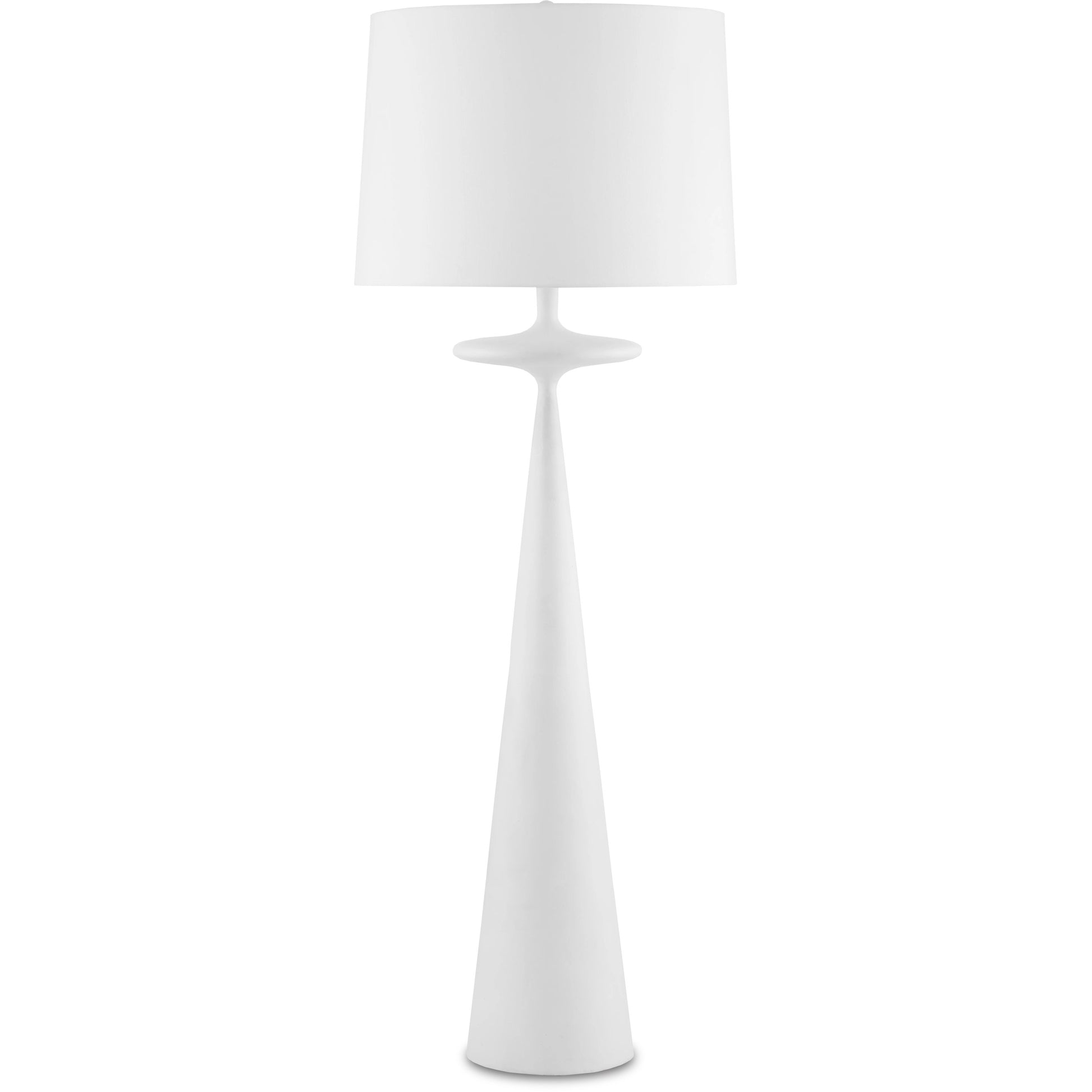 Giacomo Floor Lamp by Currey and Company in gesso white. Made from cast aluminum in a modern style.
