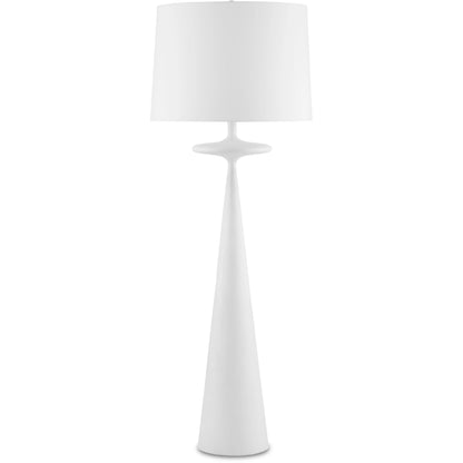Giacomo Floor Lamp by Currey and Company in gesso white. Made from cast aluminum in a modern style.