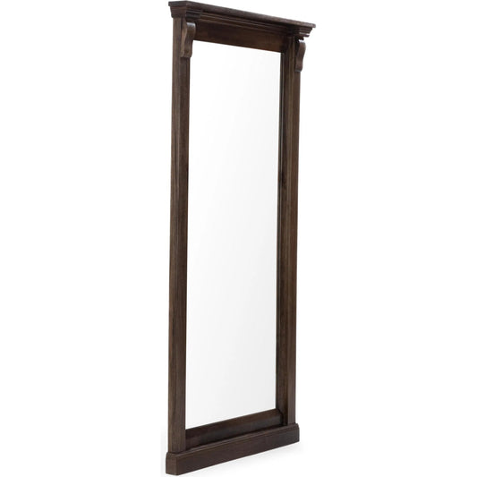 Adelaide Solid Mango Wood Floor Mirror by Classic Home in cocoa brown. Made from mirror, mango wood in a unique style.
