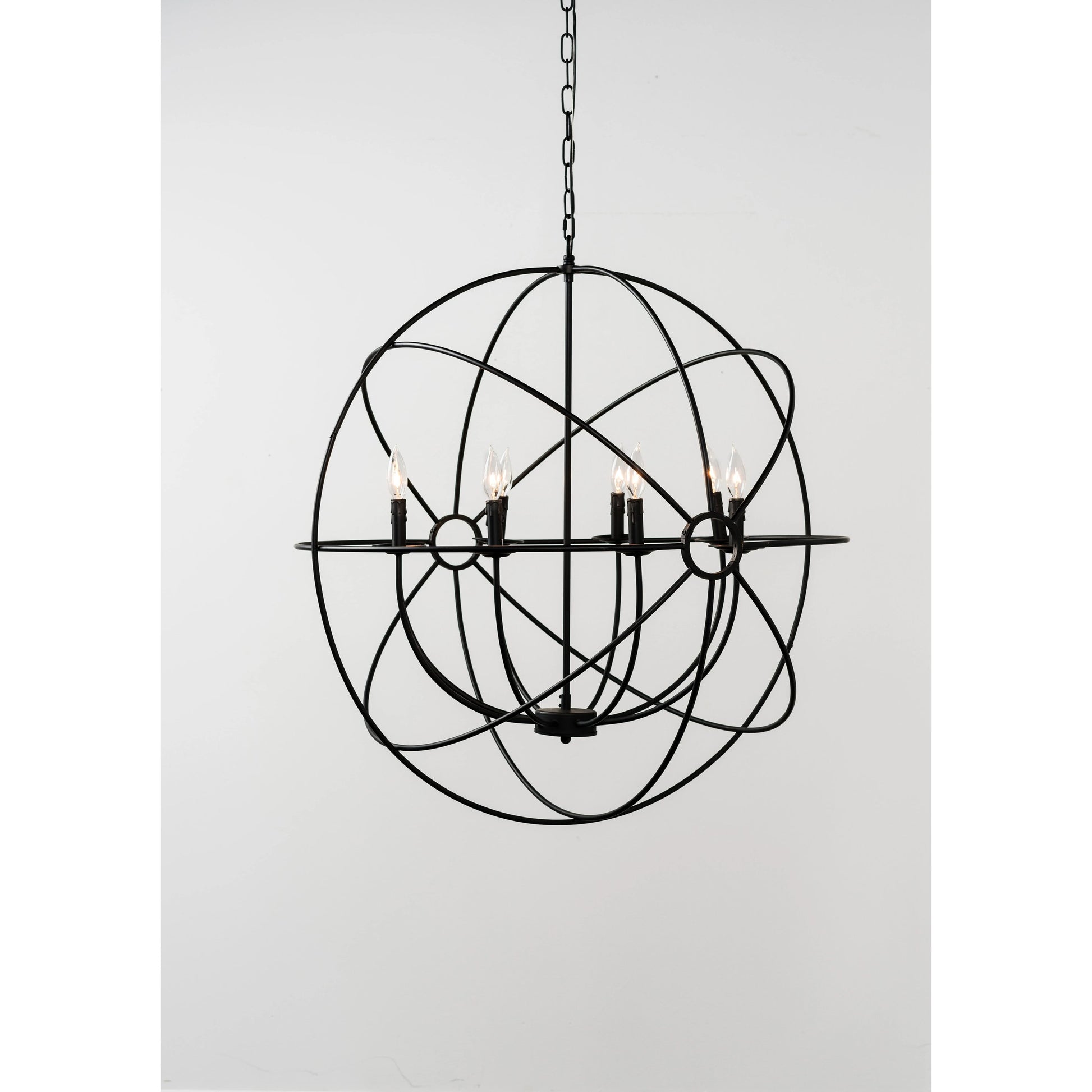 Voltaire Chandelier by Classic Home in black. Made from iron in a modern style.