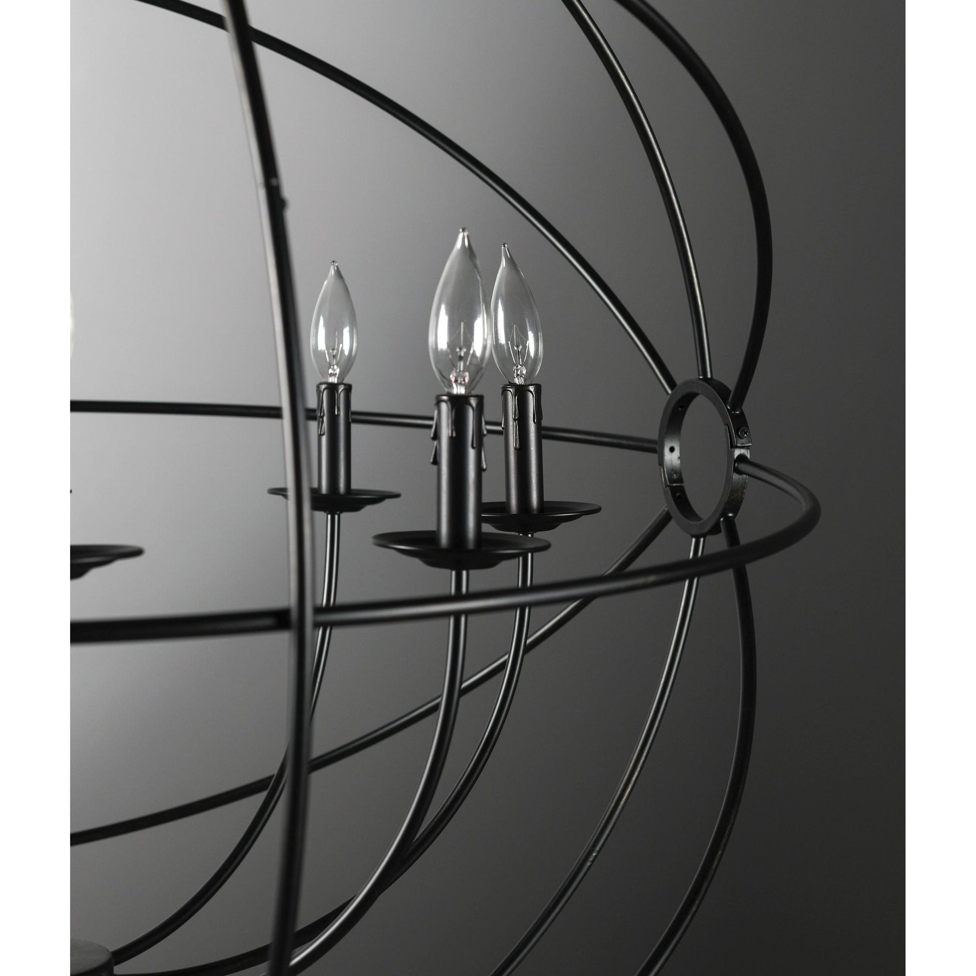Voltaire Chandelier by Classic Home in black. Made from iron in a modern style.