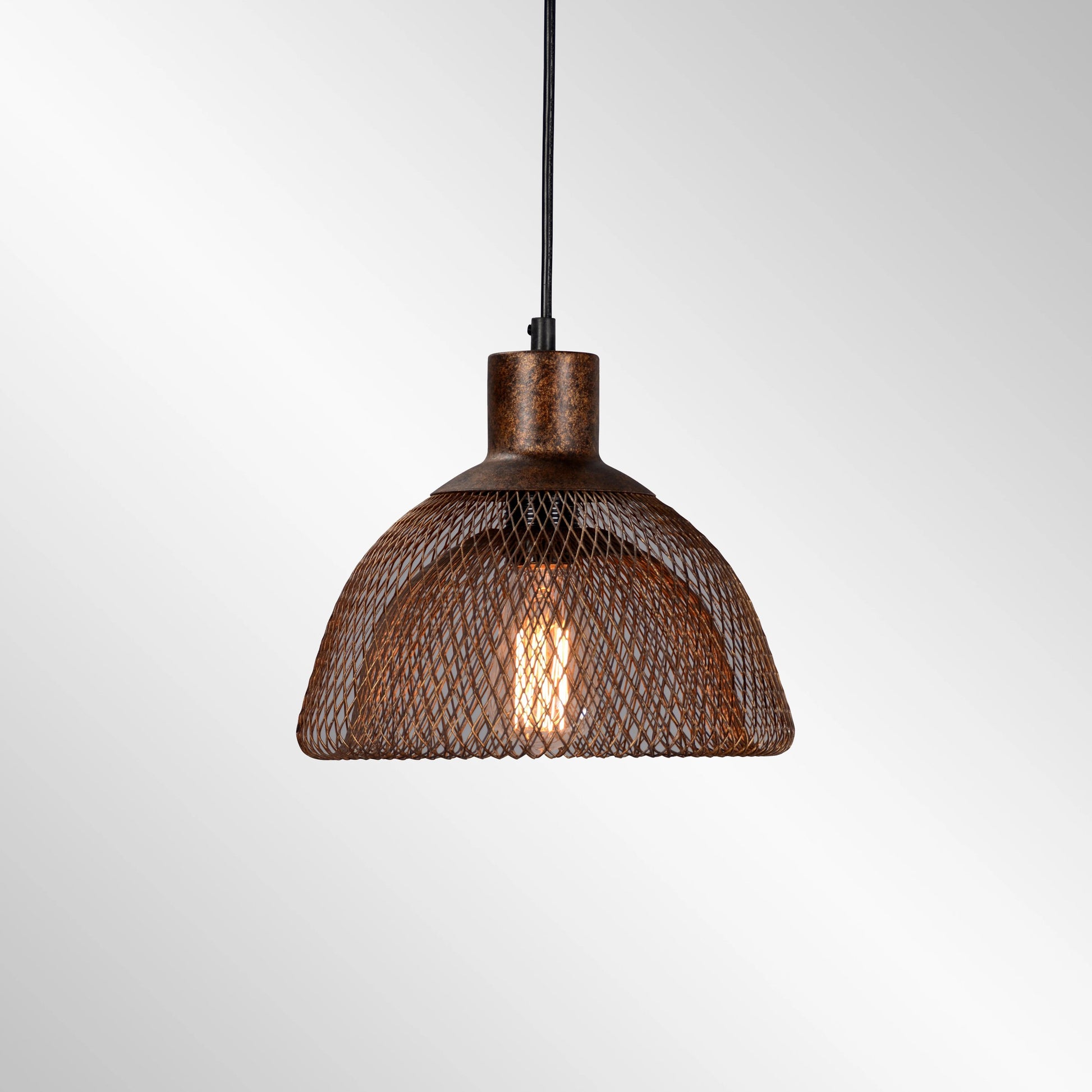 Polaris Mesh Pendant by Classic Home in rustic bronze. Made from iron in a cottage & farmhouse style.