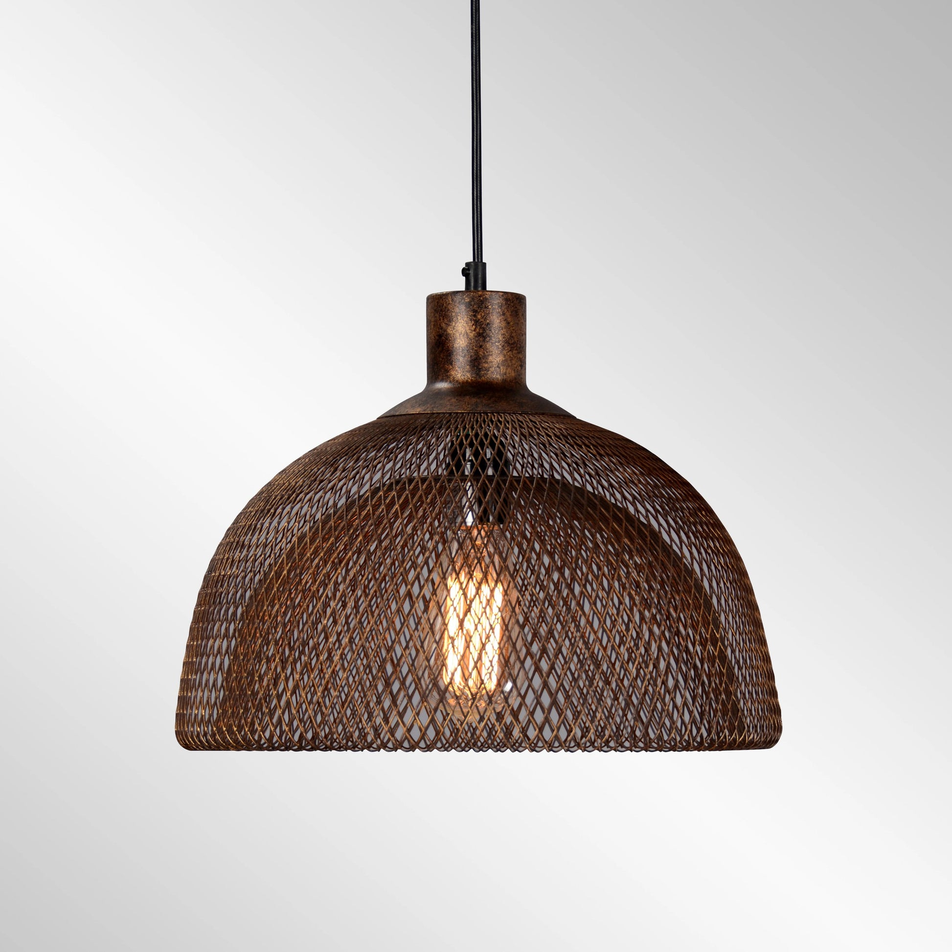 Polaris Mesh Pendant by Classic Home in rustic bronze. Made from iron in a cottage & farmhouse style.