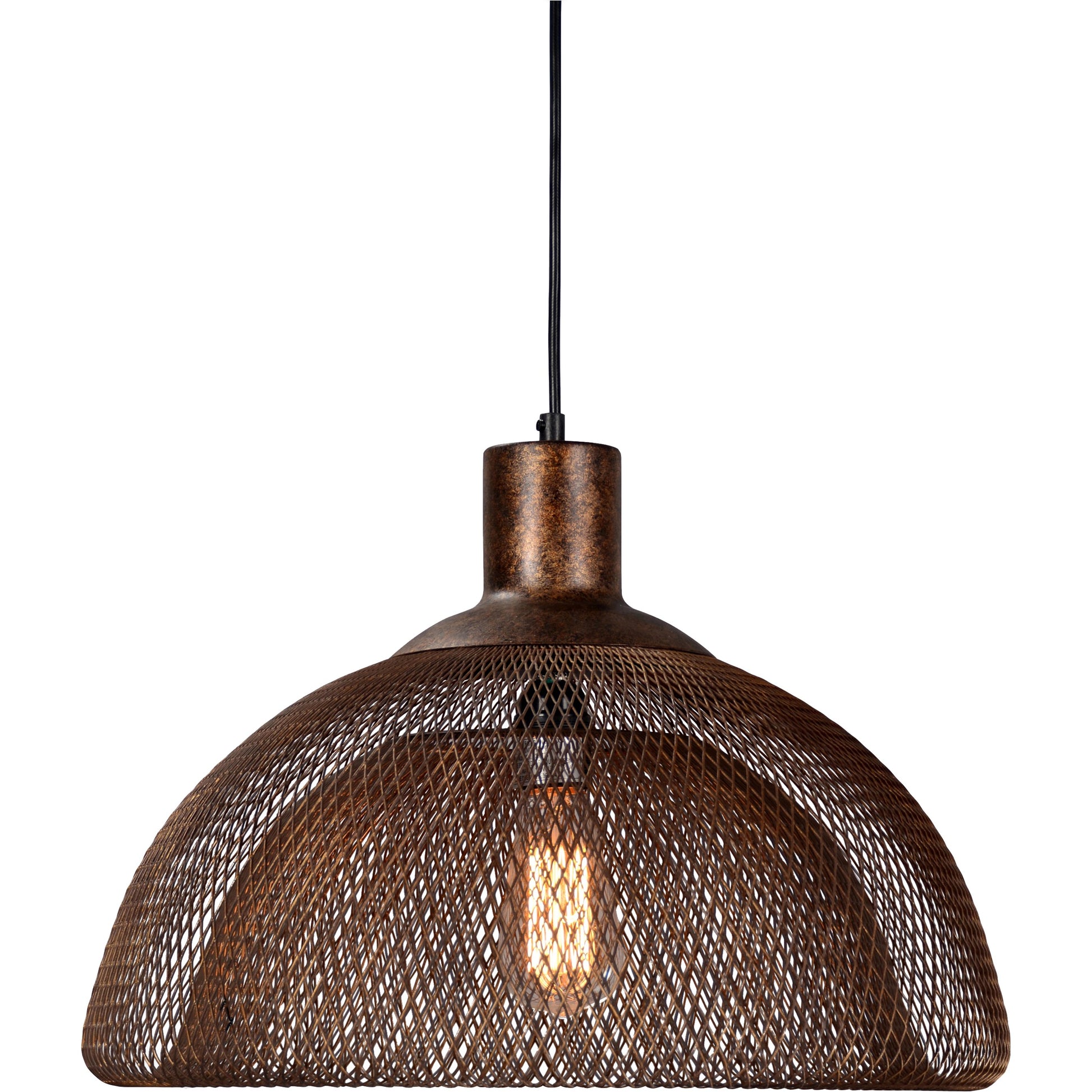 Polaris Mesh Pendant by Classic Home in rustic bronze. Made from iron in a cottage & farmhouse style.