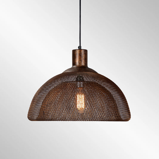 Polaris Mesh Pendant by Classic Home in rustic bronze. Made from iron in a cottage & farmhouse style.