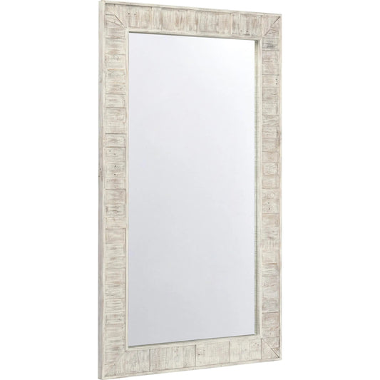 000 SI-2537819 | Primary Silo | Astrid Reclaimed Pine Floor Mirror by Classic Home in white. Made from reclaimed pine pallet skin, mirror in a rustic style.