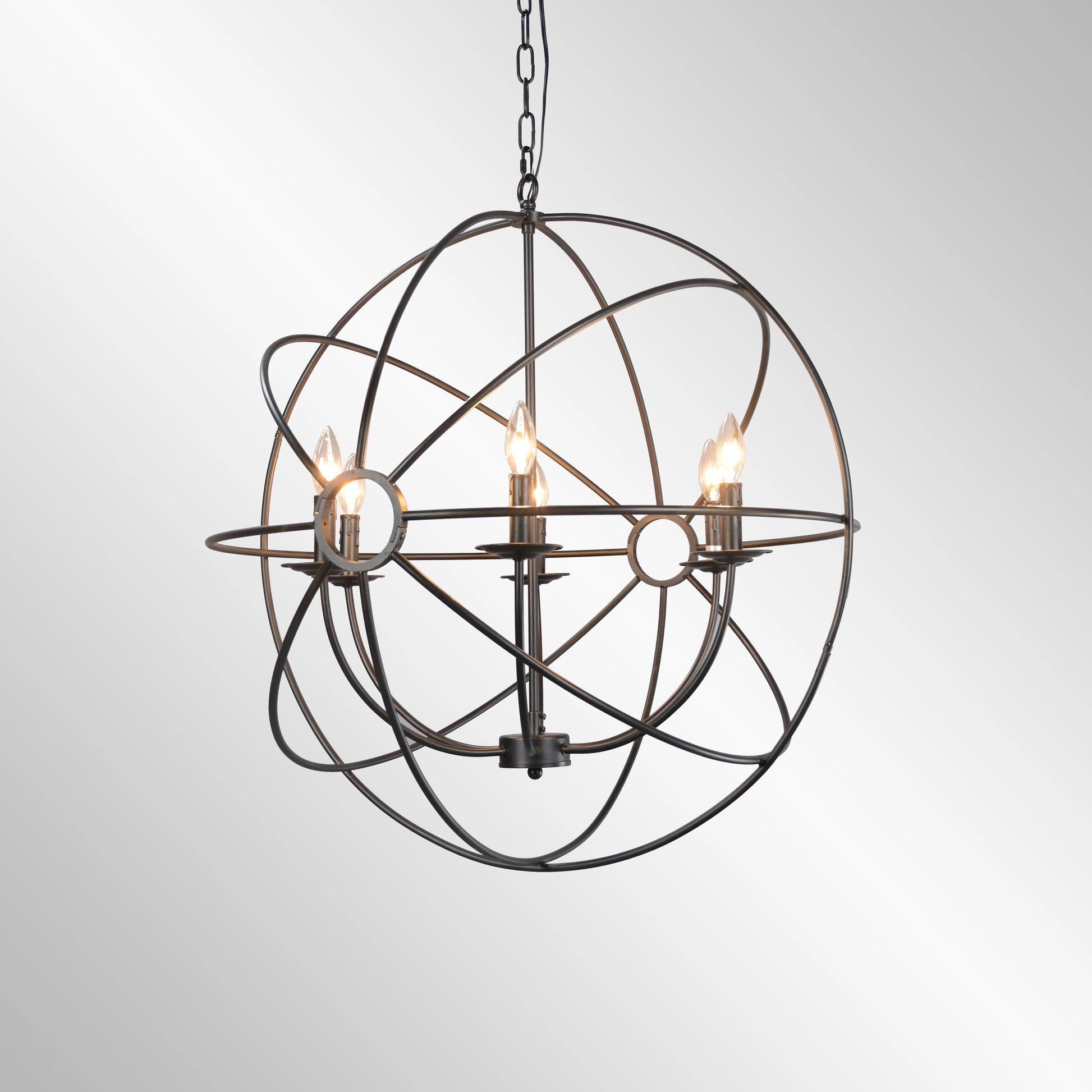 Voltaire Chandelier by Classic Home in black. Made from iron in a modern style.