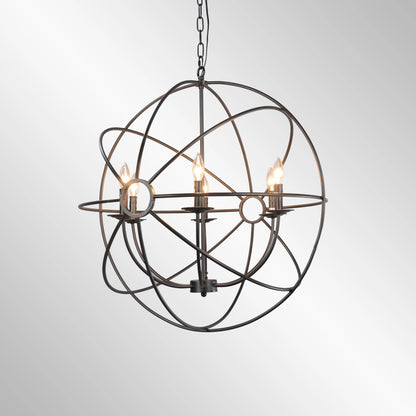 Voltaire Chandelier by Classic Home in black. Made from iron in a modern style.