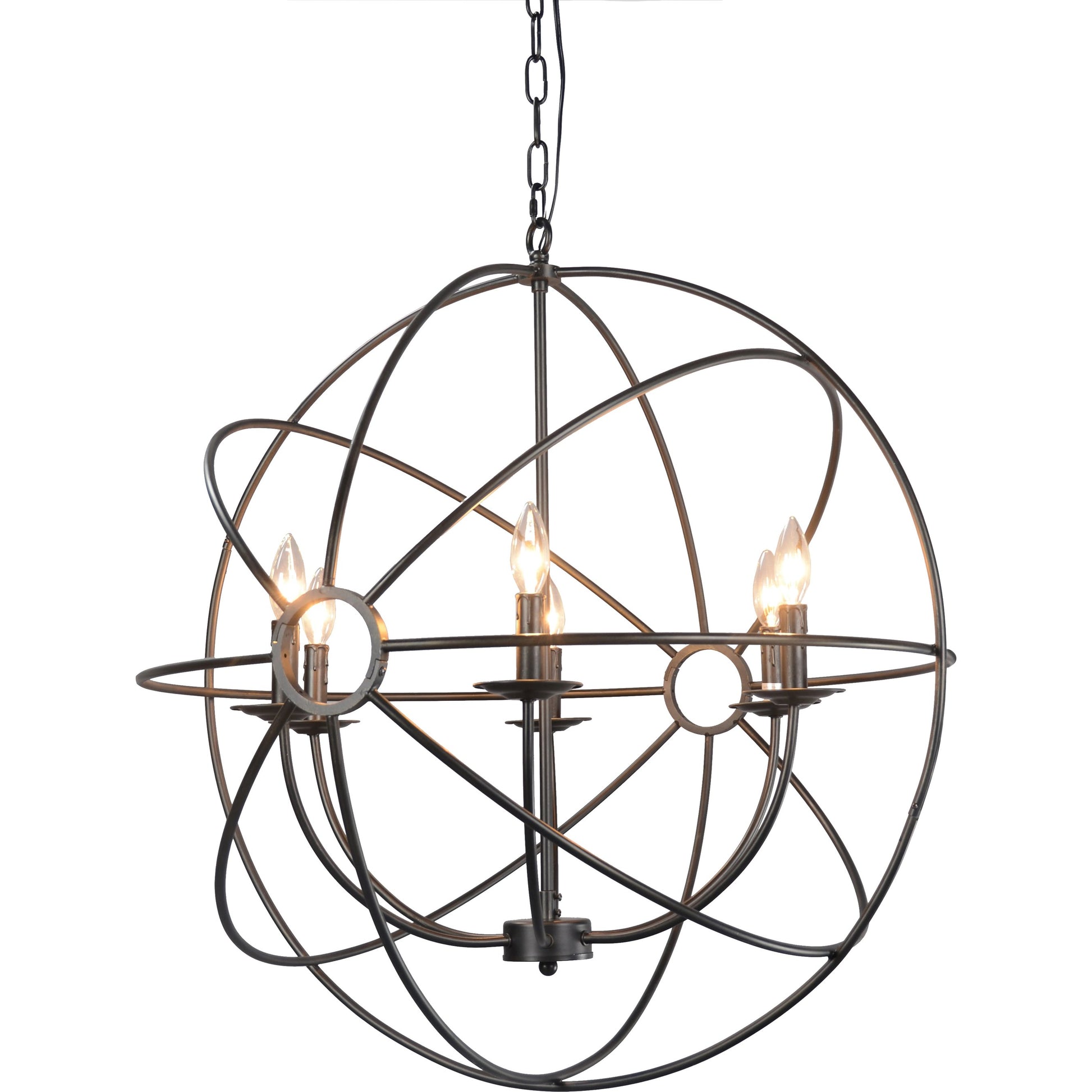 Voltaire Chandelier by Classic Home in black. Made from iron in a modern style.