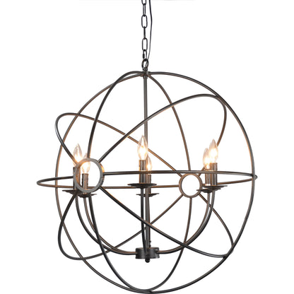 Voltaire Chandelier by Classic Home in black. Made from iron in a modern style.