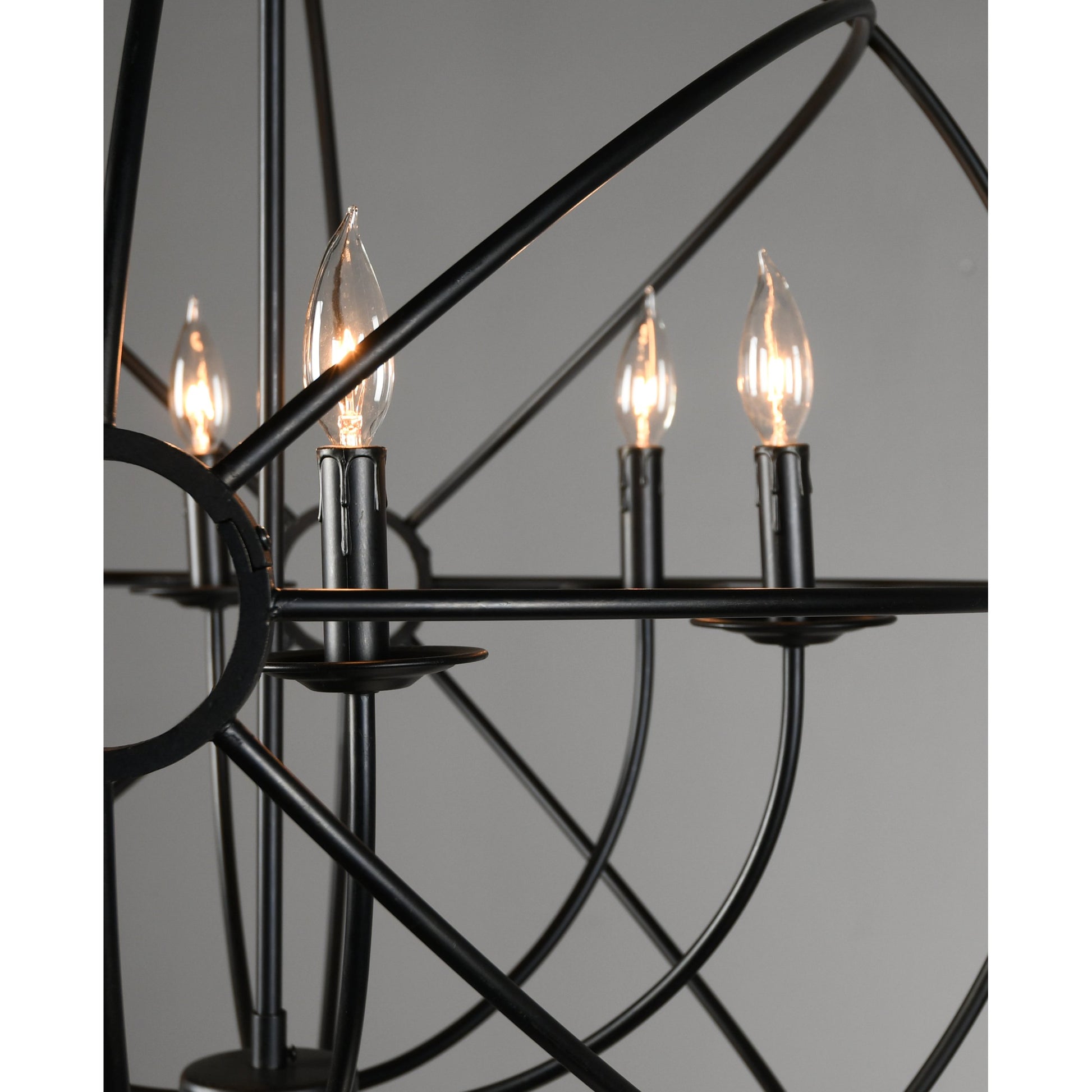 Voltaire Chandelier by Classic Home in black. Made from iron in a modern style.
