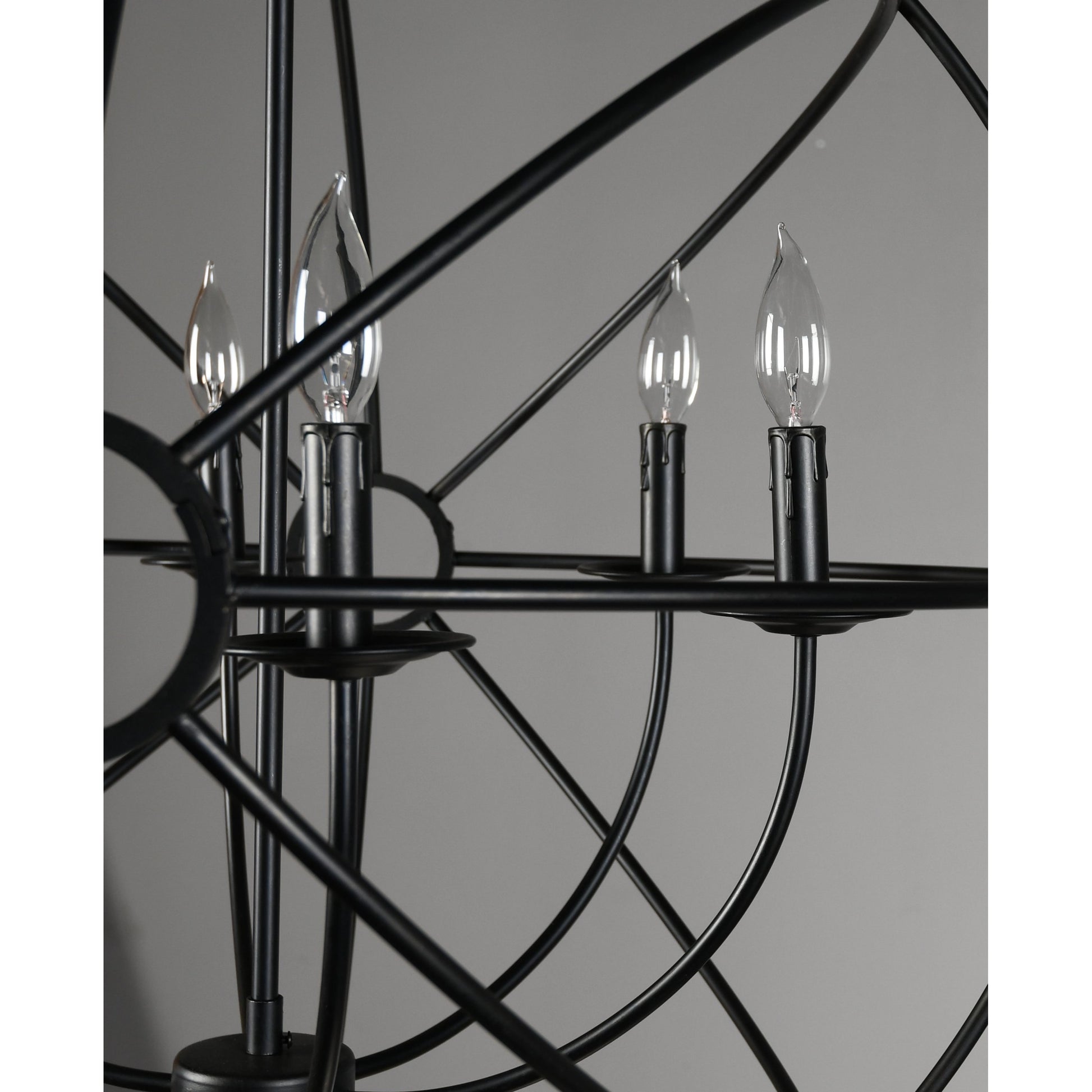 Voltaire Chandelier by Classic Home in black. Made from iron in a modern style.