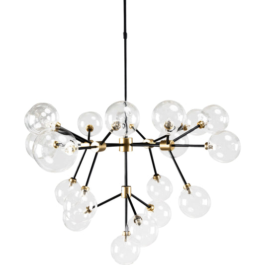Timothy 20-Light Chandelier by Classic Home in black, gold. Made from iron, glass in a modern style.