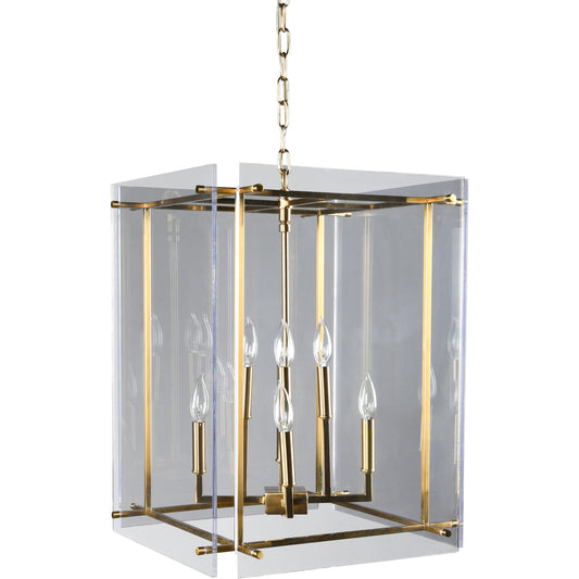 Lena 8-Light Chandelier by Classic Home in gold. Made from iron, acrylic in a modern style.