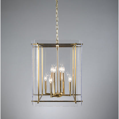 Lena 8-Light Chandelier by Classic Home in gold. Made from iron, acrylic in a modern style.