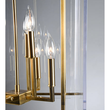 Lena 8-Light Chandelier by Classic Home in gold. Made from iron, acrylic in a modern style.