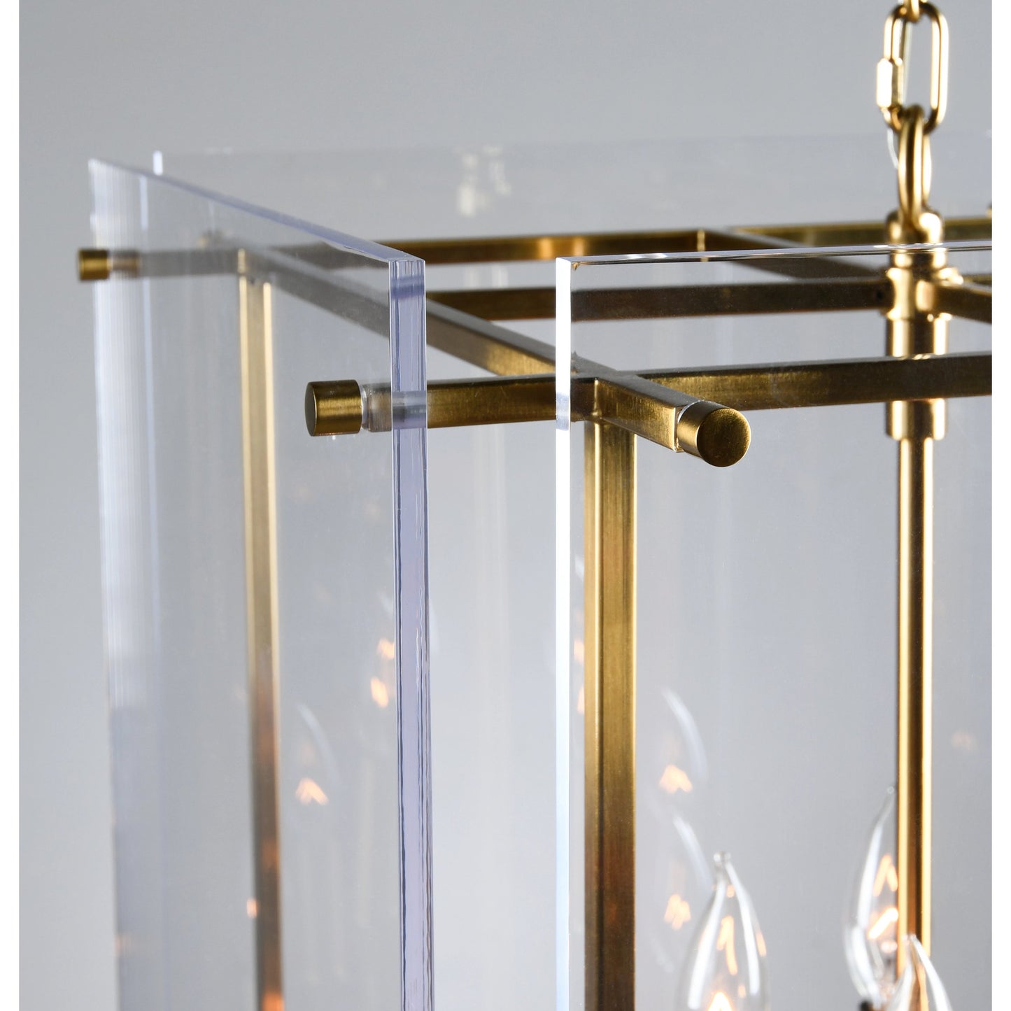 002 SI-2007534 | Closeup | Lena 8-Light Chandelier by Classic Home in gold. Made from iron, acrylic in a modern style.