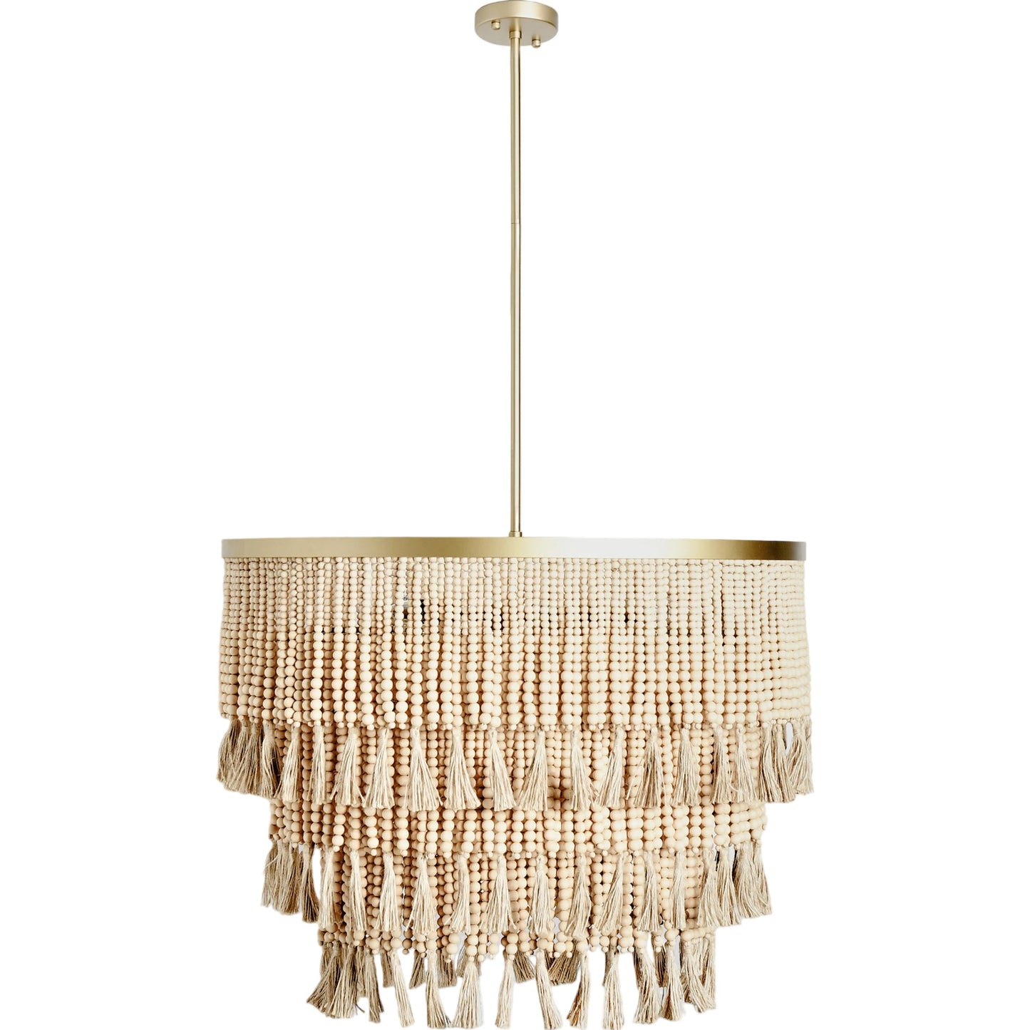 001 SI-2162530 | Primary Silo | Brittany Natural Beaded Chandelier by Classic Home in natural. Made from wood beads in a cottage & farmhouse style.