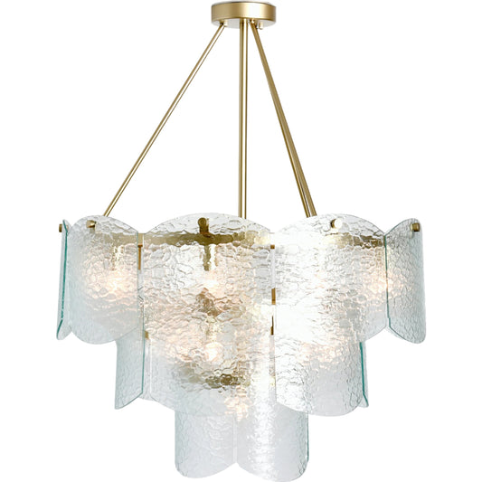 Theresa 16-Light Glass Chandelier by Classic Home in gold, clear. Made from glass, iron in a modern style.
