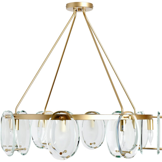 Gina 8-Light Gold Chandelier by Classic Home in gold, clear. Made from glass, iron in a traditional style.