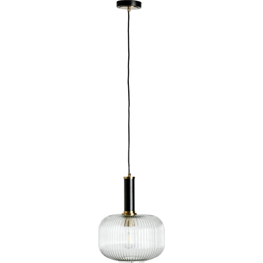 Corey 1-Light Glass Pendant by Classic Home in brass, clear. Made from glass, iron in a modern style.