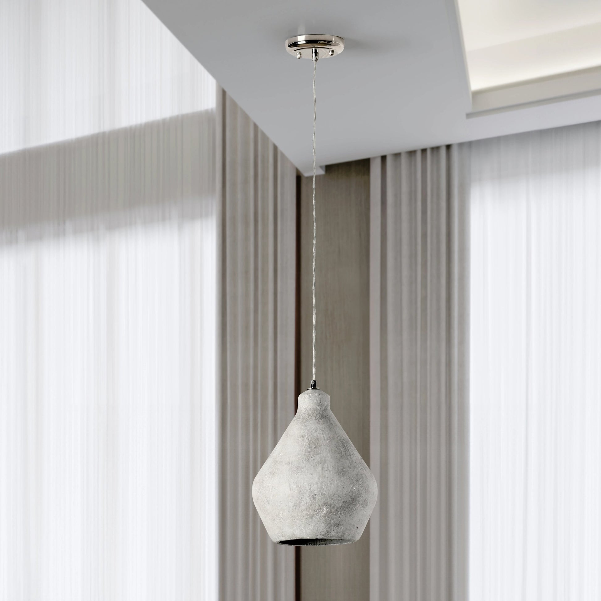 Jerry 1-Light Gray Concrete Pendant by Classic Home in light gray. Made from concrete in a modern style.