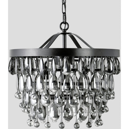 Renata Glass 4-Light Black Chandelier by Classic Home in black. Made from glass, iron in a modern style.
