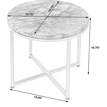 Giovanniya Side Table by Butler Specialty Company in gold and antique gold. Made from iron, marble, mdf, mango wood in a modern style.