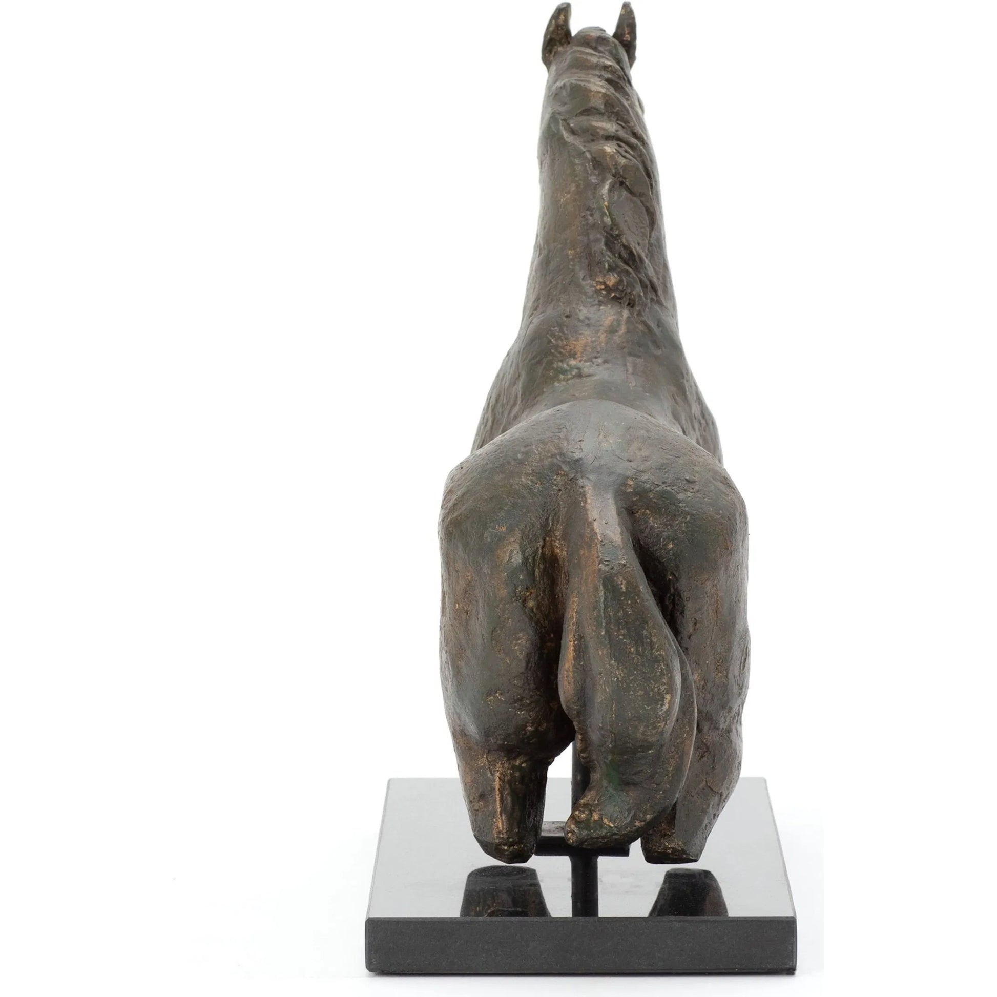 Horse Sculpture by Global Views in iron, granite. Made from cast iron 50%, granite 50% in a modern style.