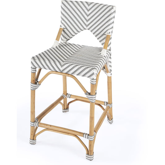 001 SI-1822261 | Primary Silo | Creanly Counter Stool by Butler Specialty Company in gray and grey. Made from natural rattan, plastic pu in a coastal style.