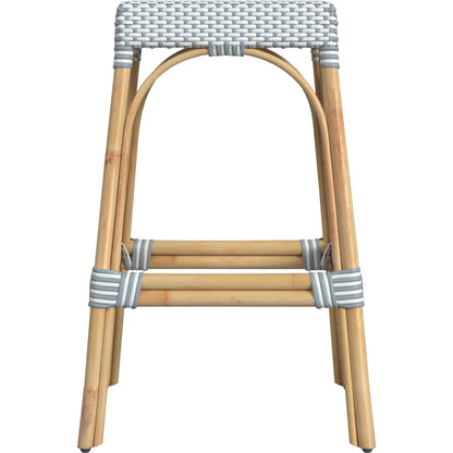 Robias Bar Stool by Butler Specialty Company. Made from natural rattan, synthetic weave in a coastal style.