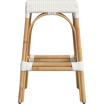 Robias Bar Stool by Butler Specialty Company. Made from natural rattan, synthetic weave in a coastal style.