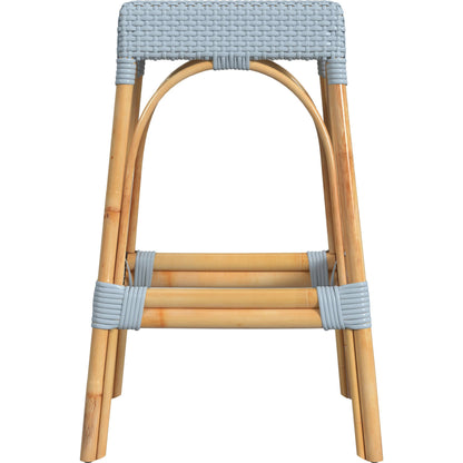 Robias Bar Stool by Butler Specialty Company. Made from natural rattan, synthetic weave in a coastal style.
