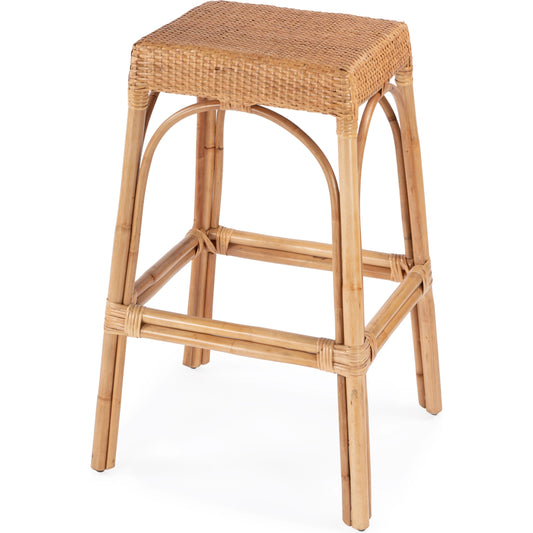 Robias Rectangular Rattan 30" Bar Stool by Butler Specialty Company. Made from rattan, polyurethane synthetic rattan in a cottage & farmhouse style.
