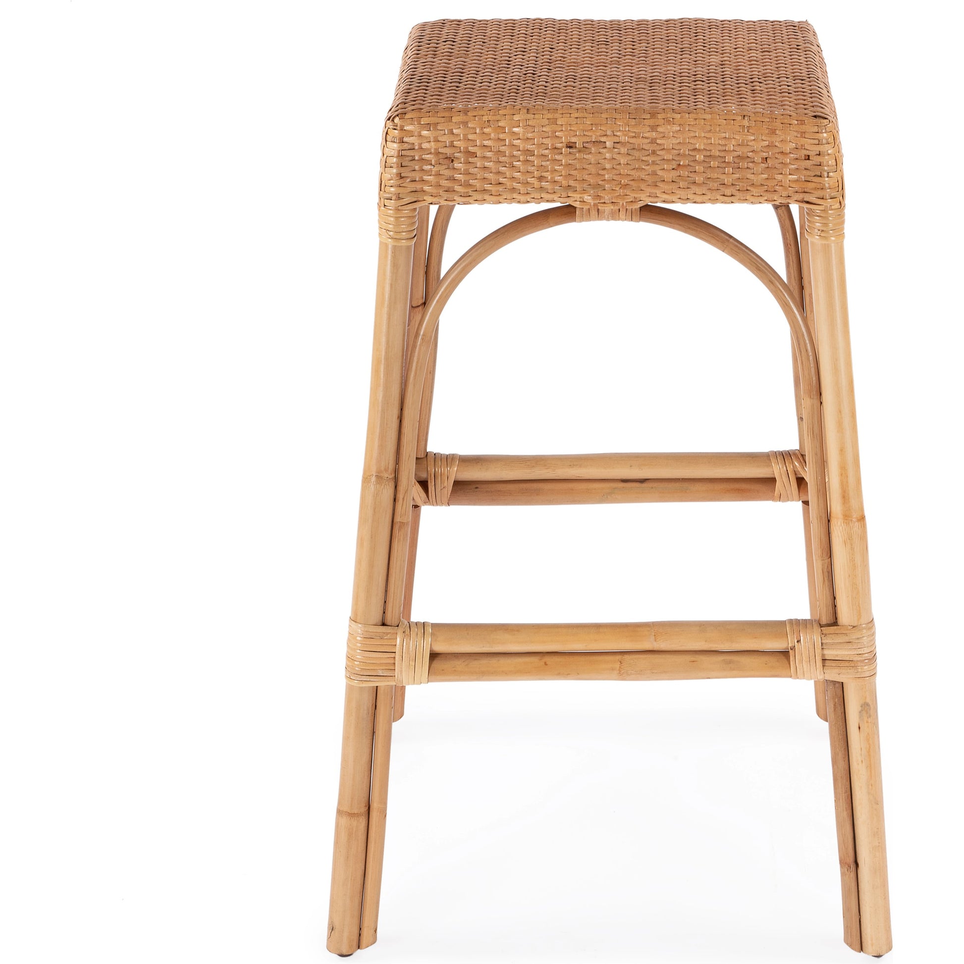 Robias Rectangular Rattan 30" Bar Stool by Butler Specialty Company. Made from rattan, polyurethane synthetic rattan in a cottage & farmhouse style.