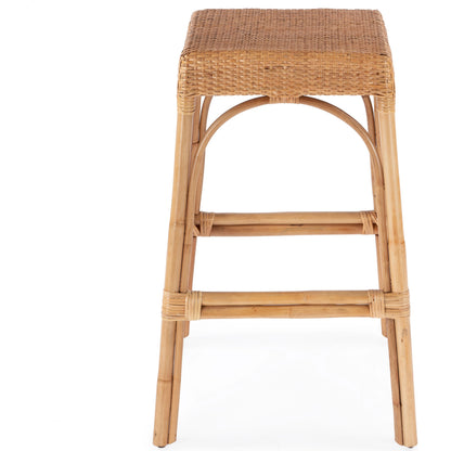 Robias Rectangular Rattan 30" Bar Stool by Butler Specialty Company. Made from rattan, polyurethane synthetic rattan in a cottage & farmhouse style.