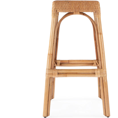 Robias Rectangular Rattan 30" Bar Stool by Butler Specialty Company. Made from rattan, polyurethane synthetic rattan in a cottage & farmhouse style.