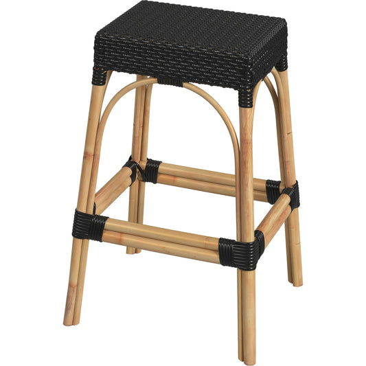 Robias Rectangular Rattan 30" Bar Stool by Butler Specialty Company. Made from rattan, polyurethane synthetic rattan in a cottage & farmhouse style.