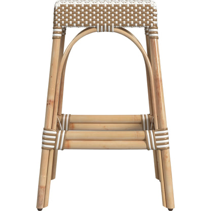 Robias Bar Stool by Butler Specialty Company. Made from natural rattan, synthetic weave in a coastal style.