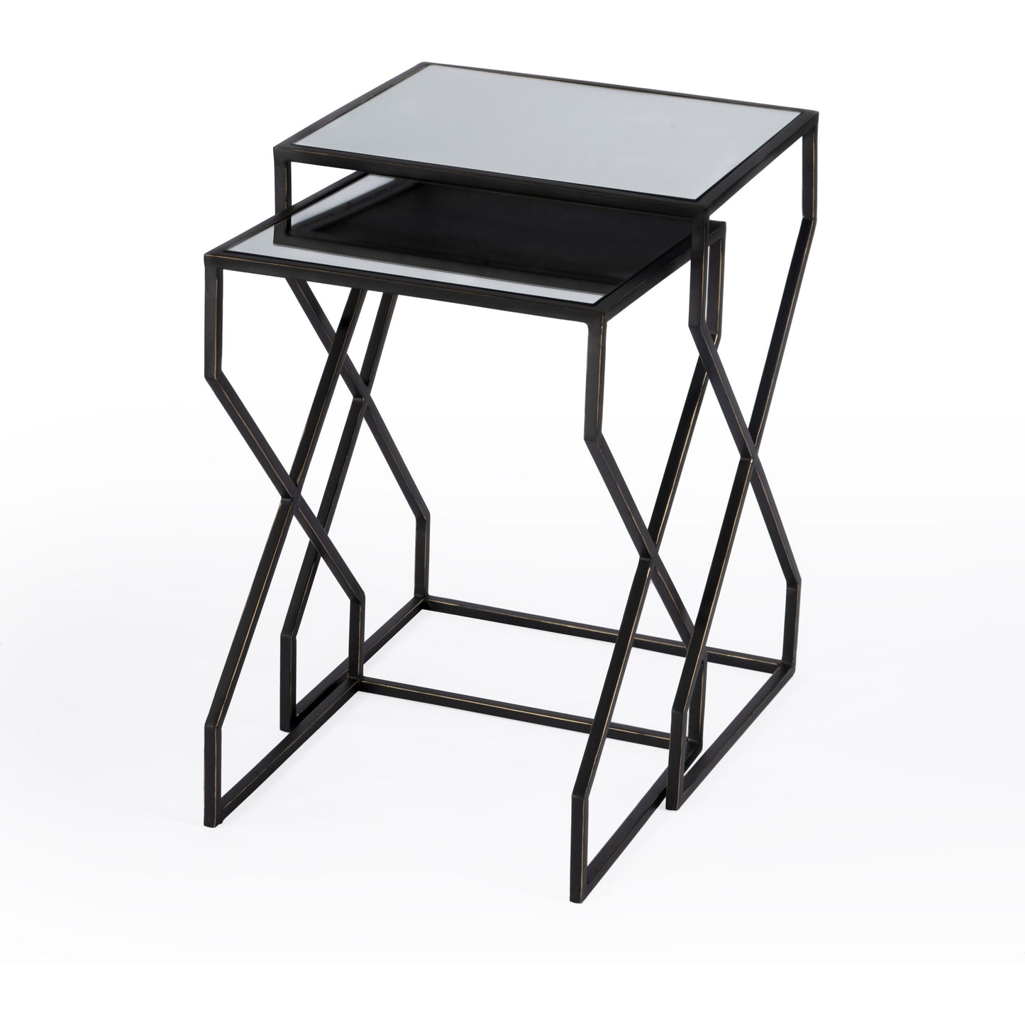 001 SI-1822265 | Primary Silo | Demi Nesting Tables by Butler Specialty Company in black and black. Made from iron, mirror, mdf in a modern style.