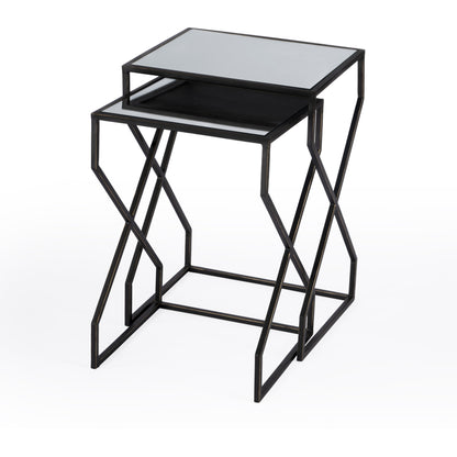 Demi Nesting Tables by Butler Specialty Company in black and black. Made from iron, mirror, mdf in a modern style.
