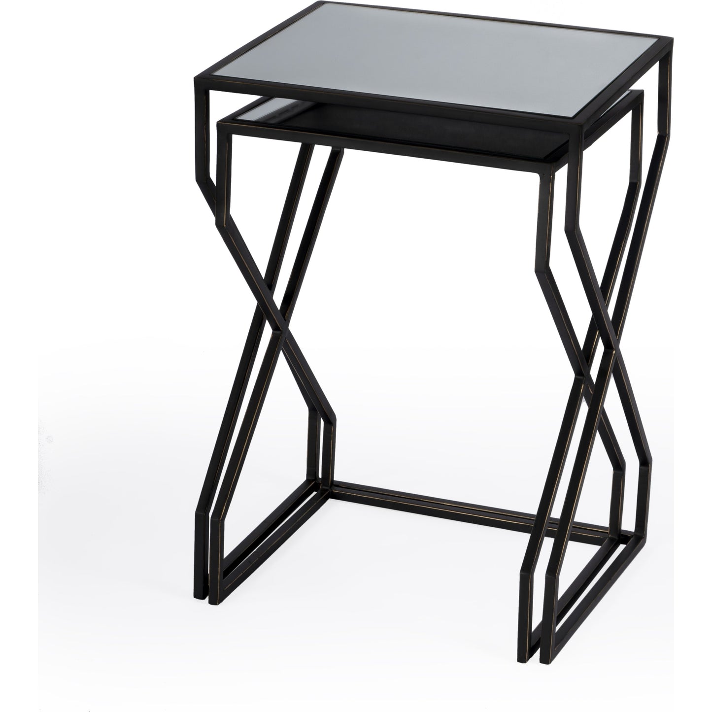 002 SI-1822265 | Additional Silo | Demi Nesting Tables by Butler Specialty Company in black and black. Made from iron, mirror, mdf in a modern style.