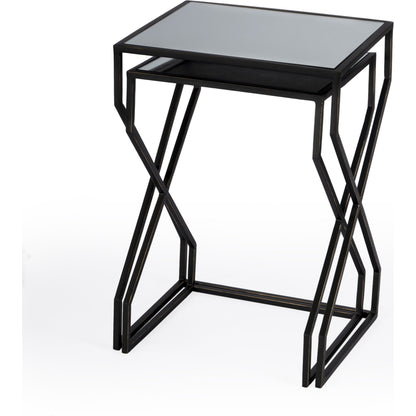 Demi Nesting Tables by Butler Specialty Company in black and black. Made from iron, mirror, mdf in a modern style.