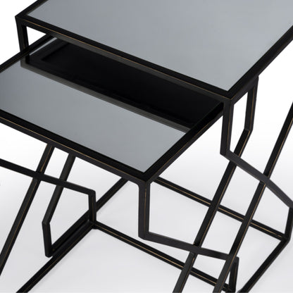 Demi Nesting Tables by Butler Specialty Company in black and black. Made from iron, mirror, mdf in a modern style.