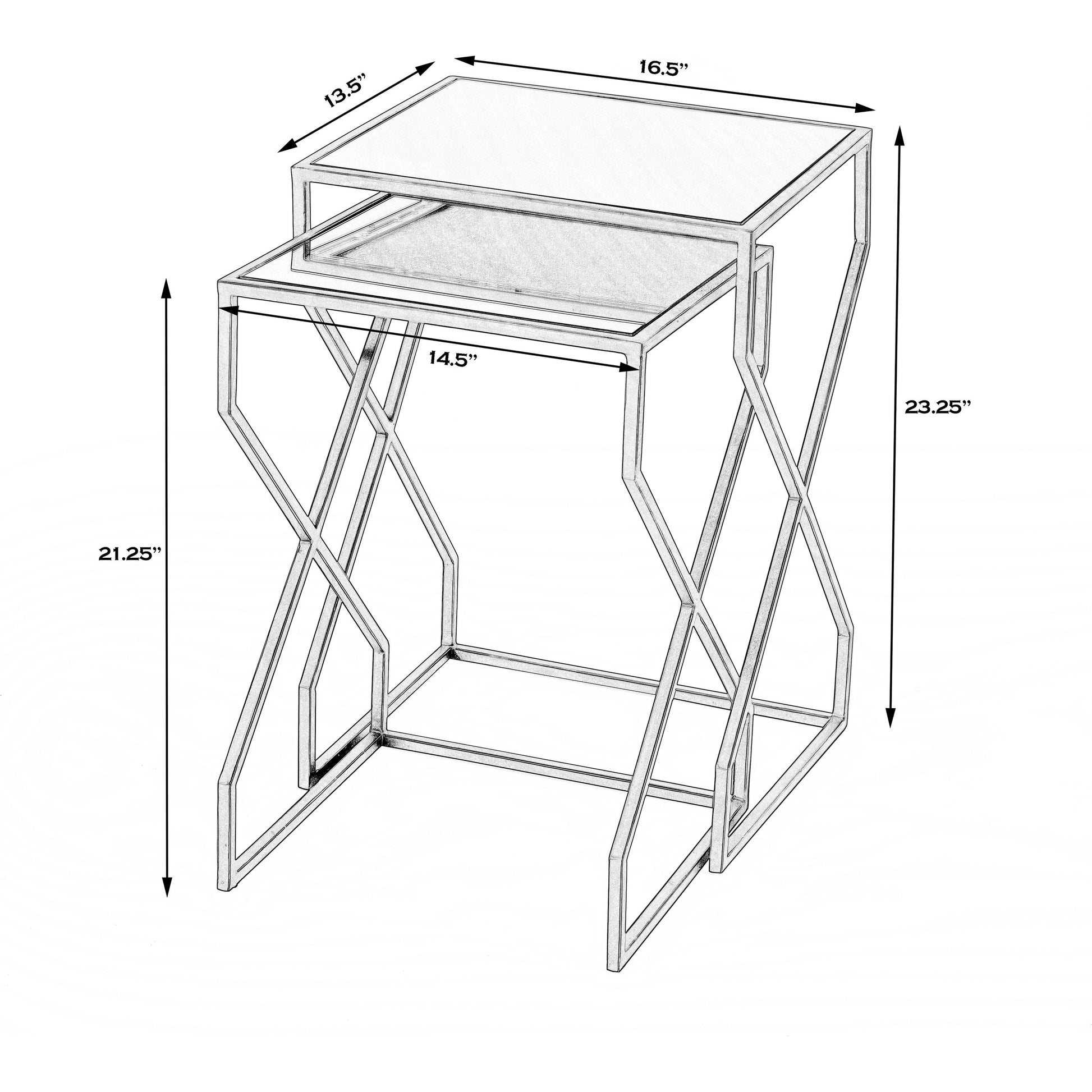 Demi Nesting Tables by Butler Specialty Company in black and black. Made from iron, mirror, mdf in a modern style.