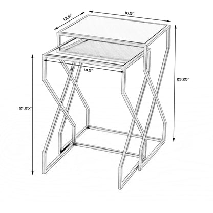 Demi Nesting Tables by Butler Specialty Company in black and black. Made from iron, mirror, mdf in a modern style.