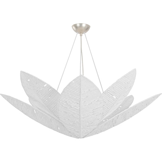 Azores Chandelier by Corbett in warm silver leaf. Made from unique in a coastal style.