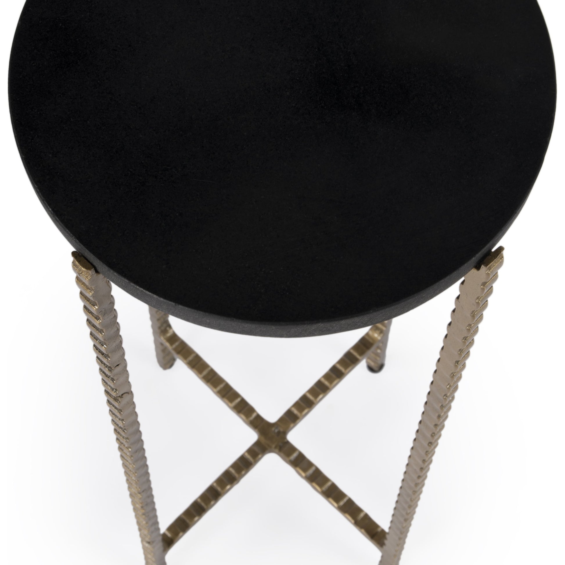 Nigella Round Marble & Metal Accent Table by Butler Specialty Company in multi-color. Made from unique in a eclectic & global style.